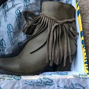 Sbicca Vintage Collection Fringe Ankle Boots